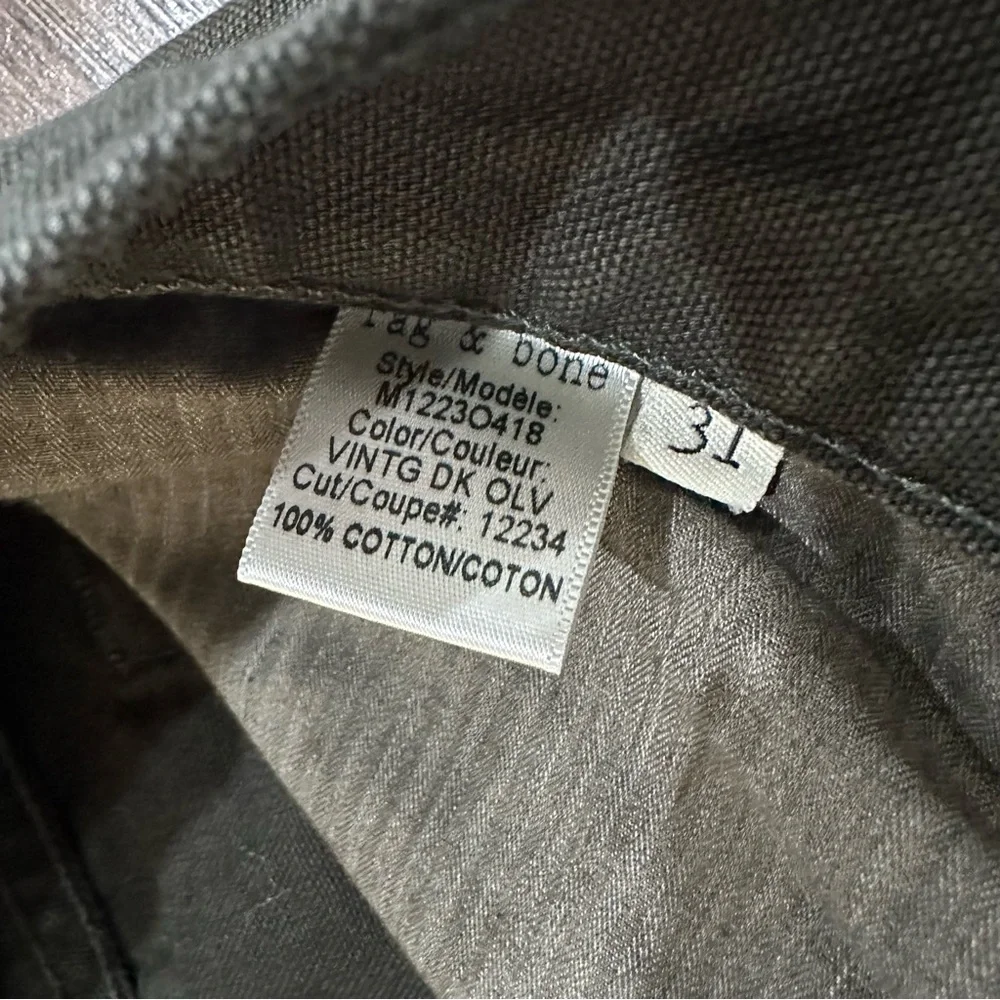 rag & bone Men's Dark Green olive Slim Jeans - Picture 4 of 11